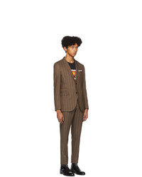Neil Barrett Brown Pinstripe Suit
