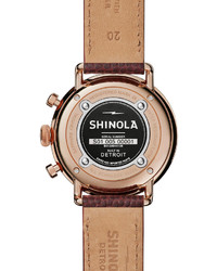 Shinola 43mm Canfield Chronograph Watch Bourbonoxblood