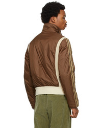 Gucci Brown Nylon Padded Zip Up Jacket