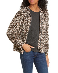 Veronica Beard Sibila Leopard Print Hooded Jacket