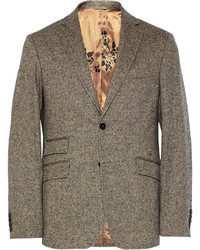 Billy Reid Grey Loring Slim Fit Wool And Cashmere Blend Tweed Suit Jacket