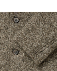 Aspesi Grey Slim Fit Unstructured Boiled Wool Blend Blazer