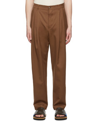 King & Tuckfield Brown Tapered Pleat Trousers