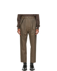 Lemaire Brown Wool 4 Pleats Trousers