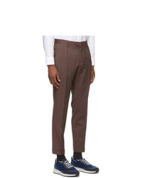 Z Zegna Brown Wool One Pleat Trousers