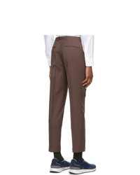 Z Zegna Brown Wool One Pleat Trousers