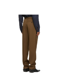Lemaire Brown Wool Pleat Trousers
