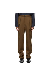 Lemaire Brown Wool Pleat Trousers