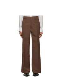 Lemaire Brown Wool Wide Leg Trousers