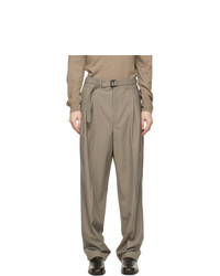 Lemaire Taupe Wool Pleat Trousers