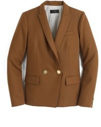 Brown Wool Double Breasted Blazer