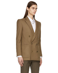 Balmain Taupe Twill Double Breasted Blazer
