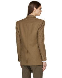 Balmain Taupe Twill Double Breasted Blazer