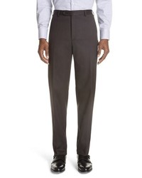 Canali Cavaltry Solid Stretch Wool Trousers