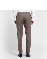 Calvin Klein Collection Brown Brushed Wool Suit Trousers