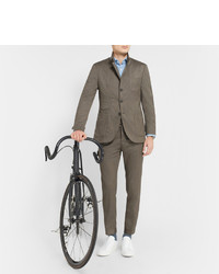 Incotex Cycling Reflective Trimmed Wool Blend Suit Trousers