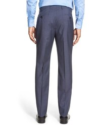 BOSS Flat Front Solid Wool Trousers