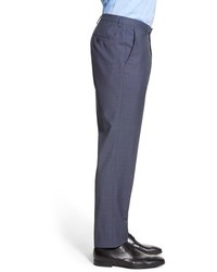BOSS Flat Front Solid Wool Trousers