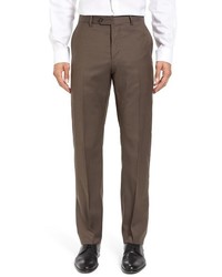 John W Nordstrom Flat Front Solid Wool Trousers