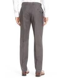 BOSS Sharp Flat Front Solid Wool Trousers