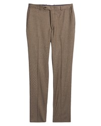 Peter Millar Tailored Stretch Wool Dress Pants In Brown At Nordstrom