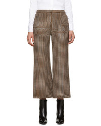 Rosetta Getty Brown Check Flared Trousers