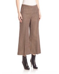 Rosetta Getty Check Wool Cropped Flared Pants
