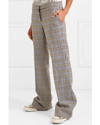 JW Anderson Houndstooth Wool And Cotton Blend Flared Pants