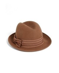 August Hat Stripes Ahead Wool Felt Fedora Pecan One Size