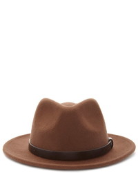 Forever 21 Faux Leather Ribbon Fedora