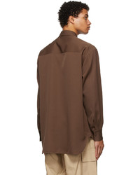 Jil Sander Brown Fine Dry Wool Shirt