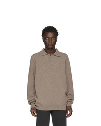 Brown Wool Polo Neck Sweater