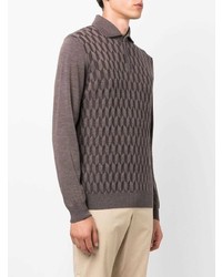 Corneliani Long Sleeve Wool Polo Shirt