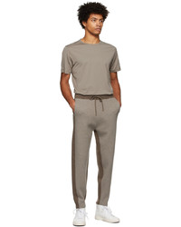 Theory Brown Wool Two Tone Jogger Lounge Pants
