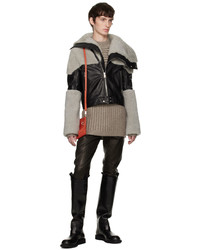 Rick Owens Gray Off White Level Lupetto Sweater