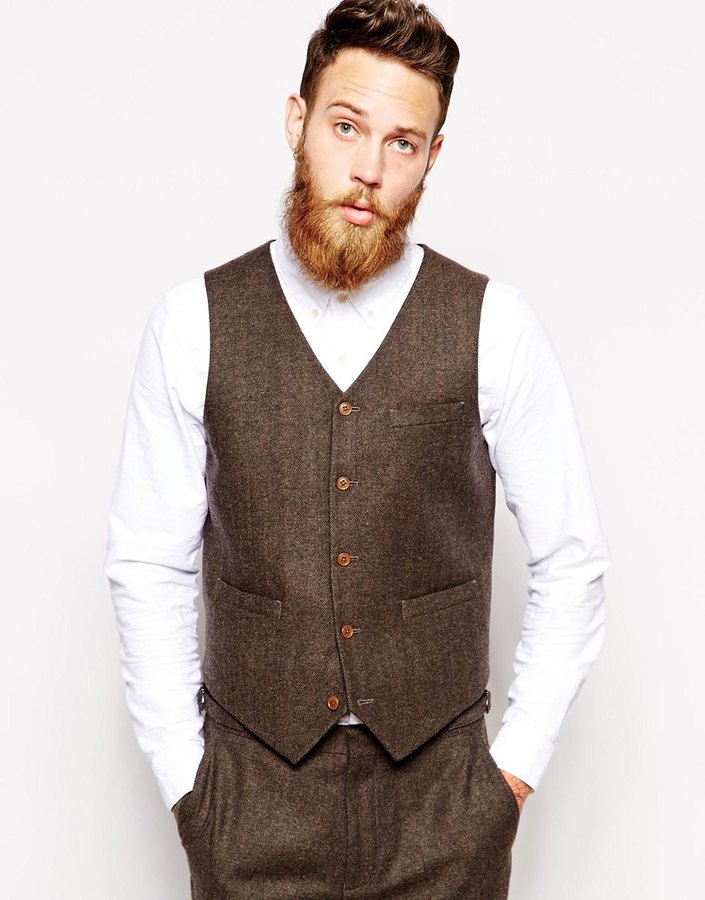 Asos Brand Slim Fit Vest In Herringbone | Where to buy & how to