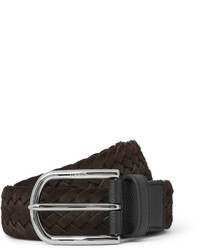 Tod's Brown 35cm Woven Suede And Fabric Belt