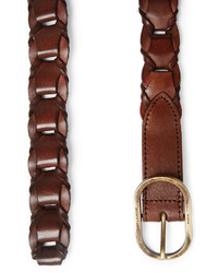 Saint Laurent 25cm Brown Braided Leather Belt