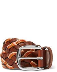 Etro 35cm Leather And Elasticated Woven Belt