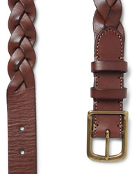 Polo Ralph Lauren 3cm Brown Braided Leather Belt