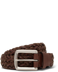 Brunello Cucinelli 3cm Brown Braided Leather Belt