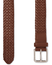 Loro Piana 3cm Brown Woven Leather Belt