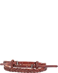 Angie Braiden Woven Skinny Leather Belt