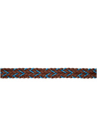 Paul Smith Brown And Blue Braided Cord Belt