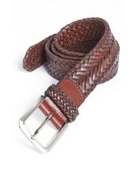 Trafalgar Brady Braided Leather Belt Brown X Large