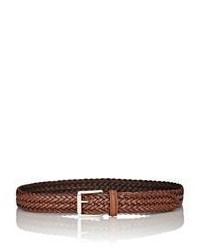 Barneys New York Woven Leather Belt Brown
