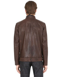 Trussardi Woven Leather Moto Jacket