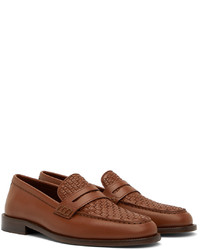 Manolo Blahnik Brown Leather Perry Loafers