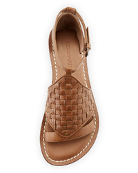 Bernardo Carrie Woven Leather Sandal Taupe