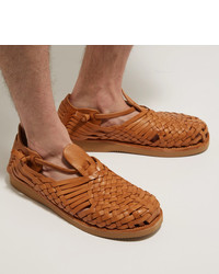 Yuketen Cruz Woven Leather Huarache Sandals